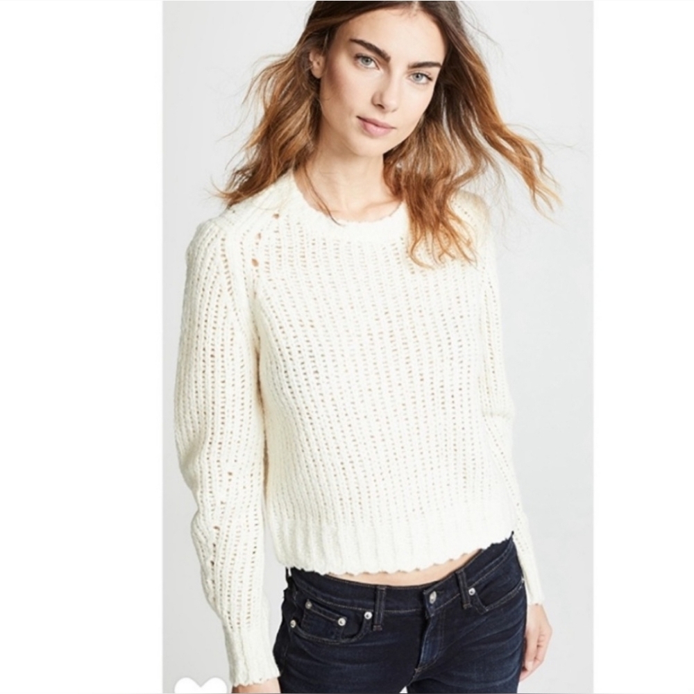RAG & BONE Arizona Crew Neck Sweater in Ivory